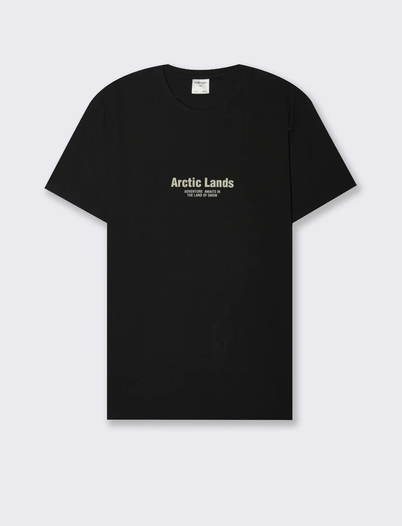 T-SHIRT IN COTONE CON STAMPA A RILIEVO - Nero