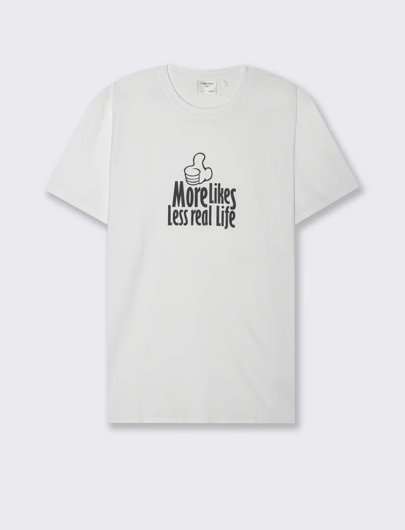 T-SHIRT CON STAMPA IN COTONE REGULAR FIT - Bianco