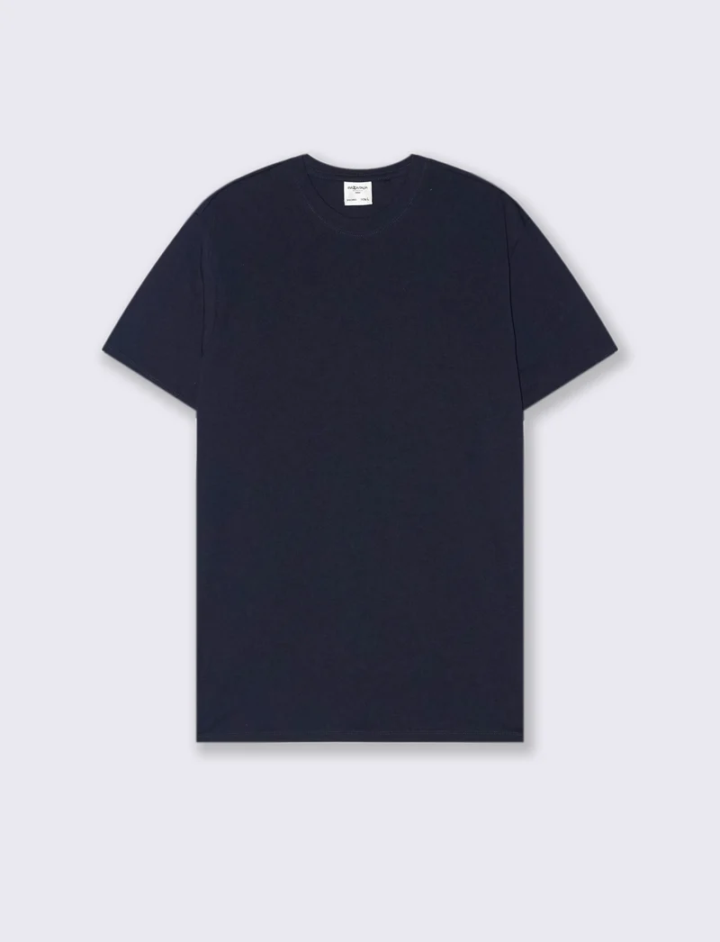 T-SHIRT BASIC IN COTONE PREMIUM REGULAR FIT - Blu
