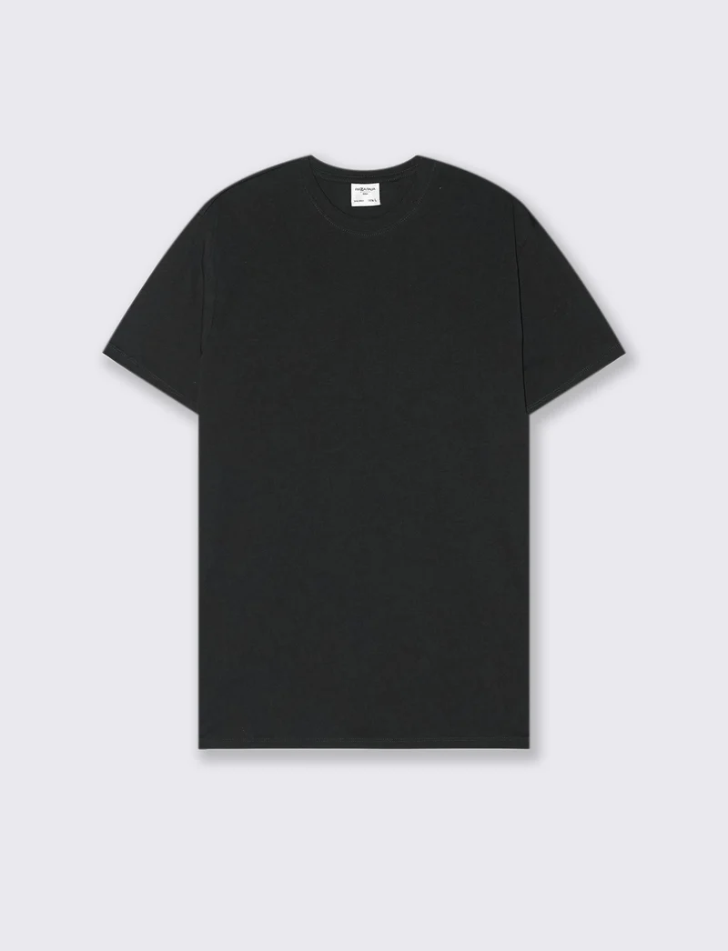 T-SHIRT BASIC IN COTONE PREMIUM REGULAR FIT - Nero
