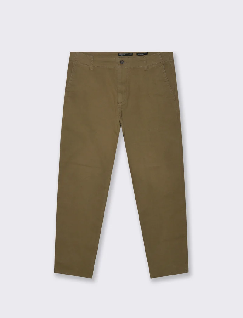 PANTALONI CHINO REGULAR FIT - Grigio fango