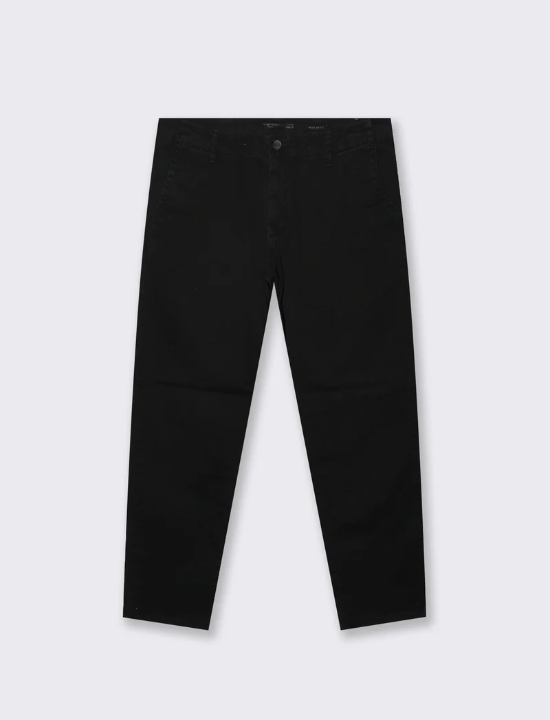 PANTALONI CHINO REGULAR FIT - Nero