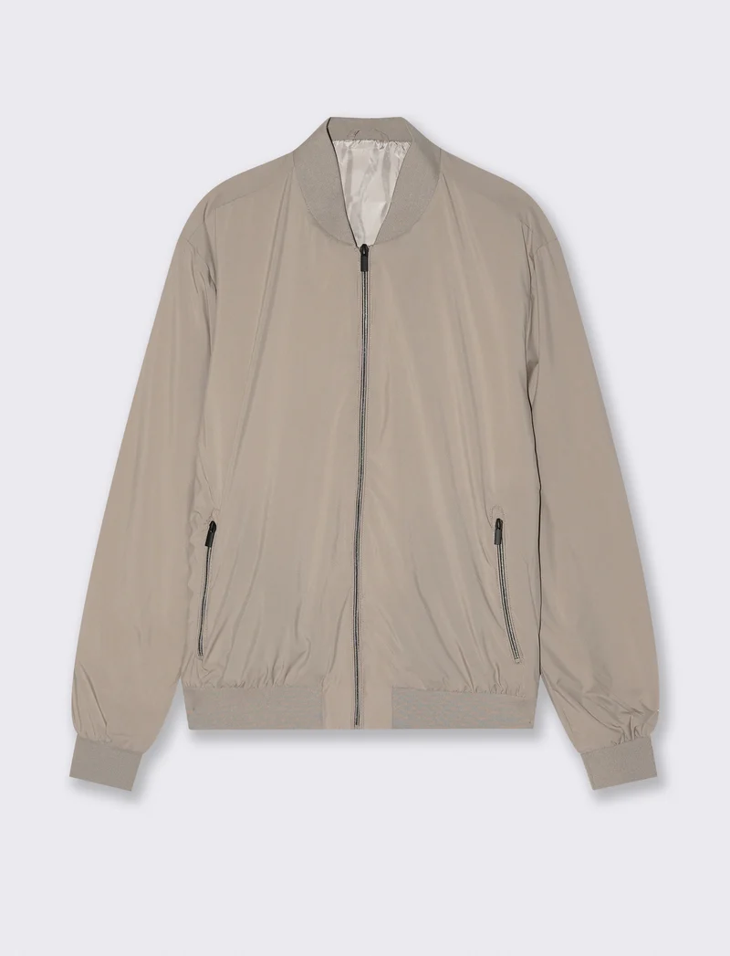 BOMBER BASIC IN TESSUTO TECNICO - Beige