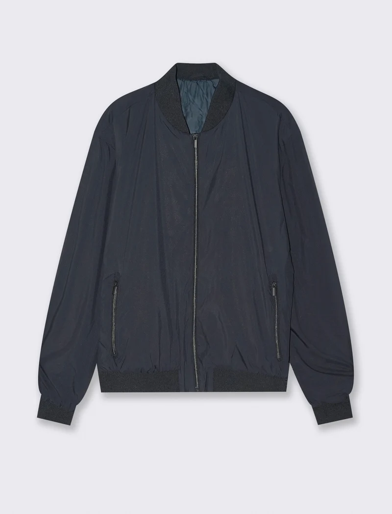 BOMBER BASIC IN TESSUTO TECNICO - Blu