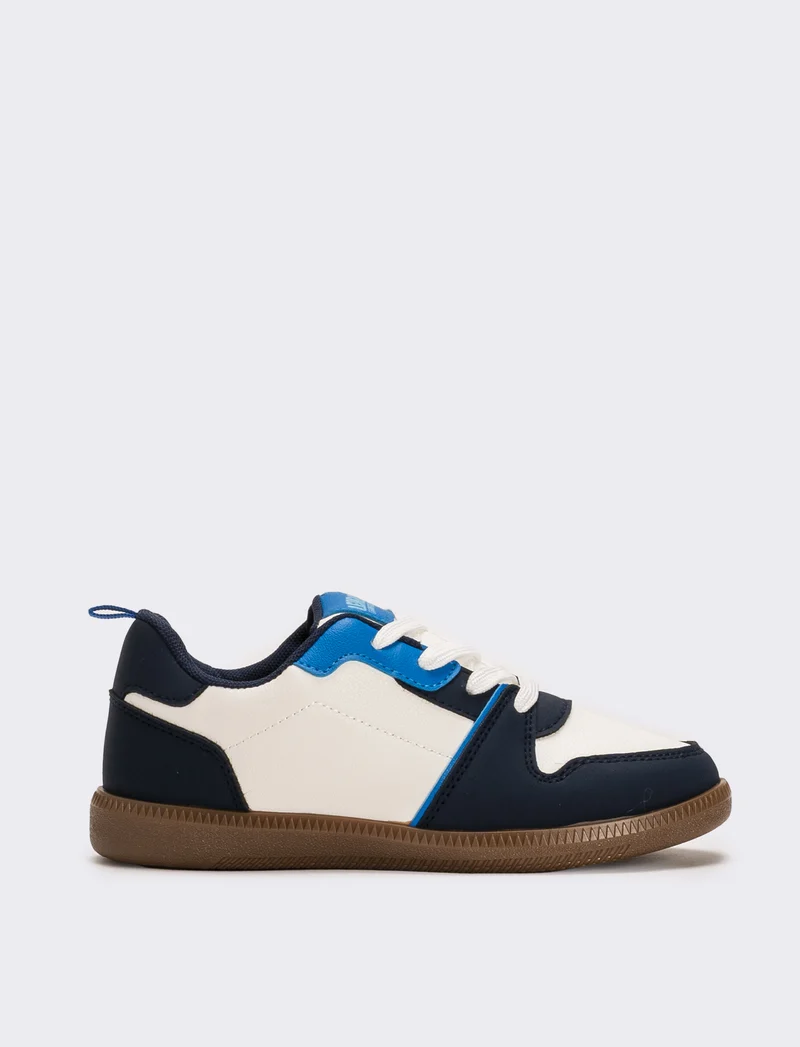 Sneakers con riporti da bambino - Bianco-blu