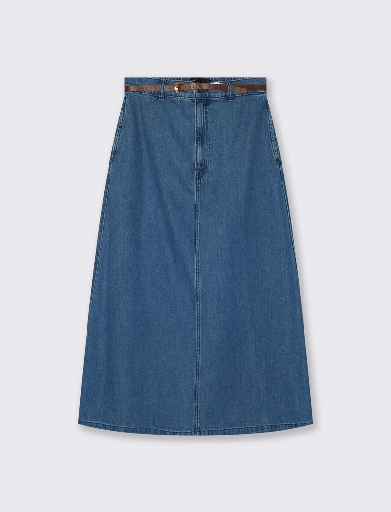 Gonna lunga in denim - Denim chiaro