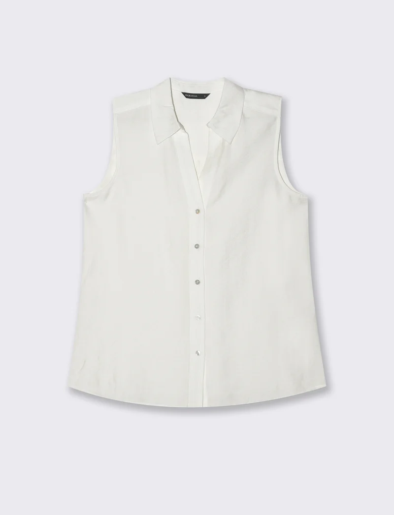 CAMICIA SMANICATA - Bianco latte