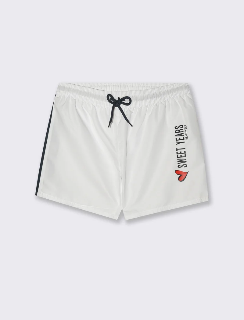 Costume da mare con stampa Sweet Years da uomo - Bianco