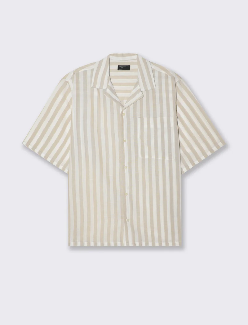 Camicia fantasia a righe da uomo - Grigio ghiaccio
