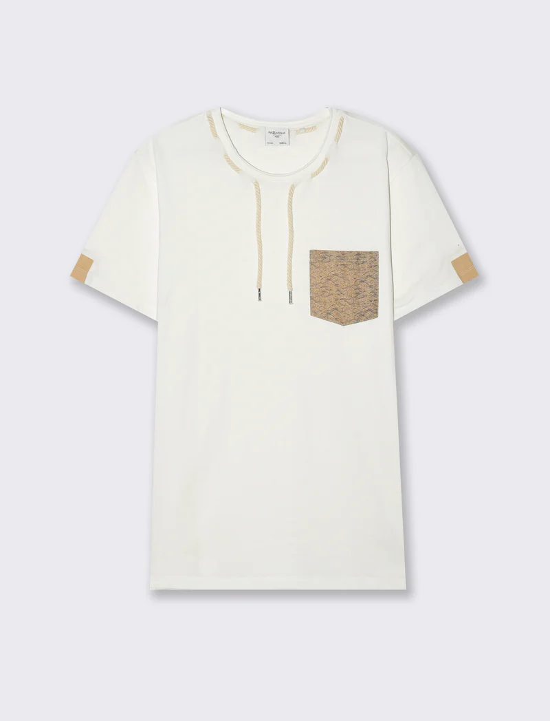 T-shirt con coulisse da uomo - Bianco