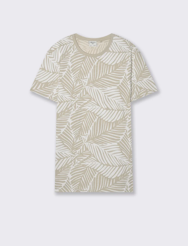 T-shirt in cotone con stampa all over da uomo - Grigio ghiaccio