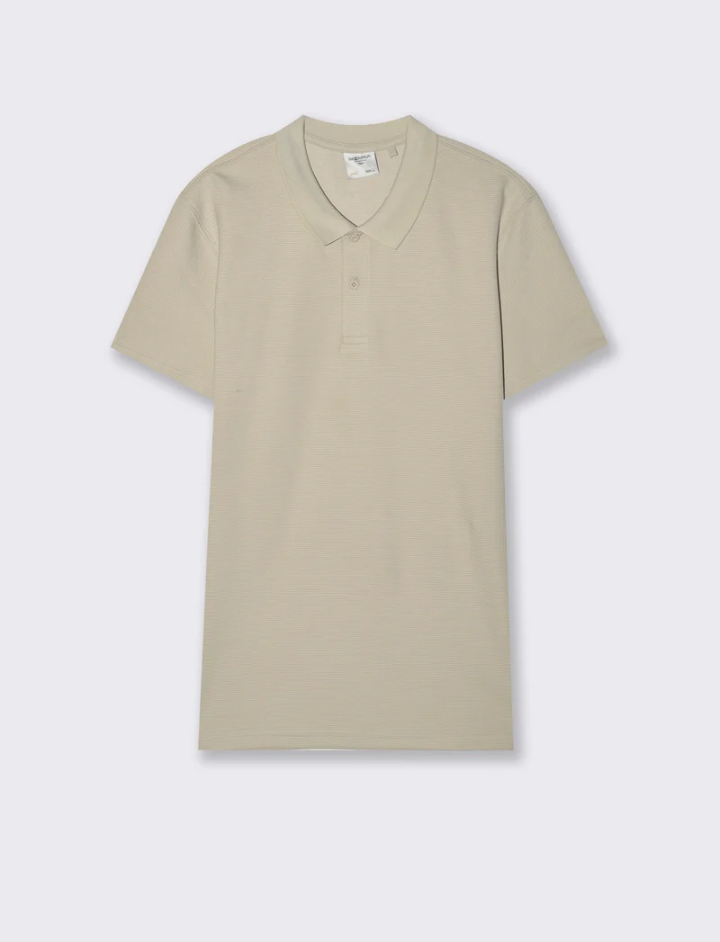 Polo in tessuto struttura ottoman da uomo - Grigio ghiaccio