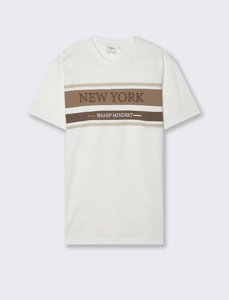 T-shirt con ricamo da uomo - Bianco