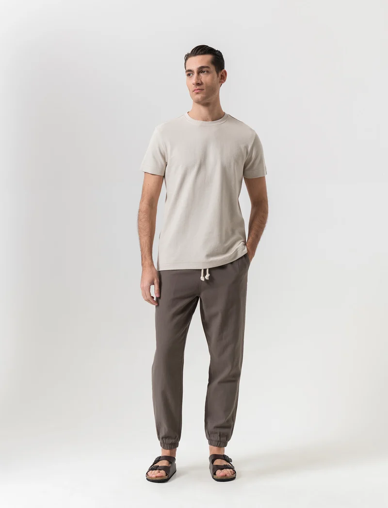 T-shirt struttura ottoman da uomo - Grigio ghiaccio