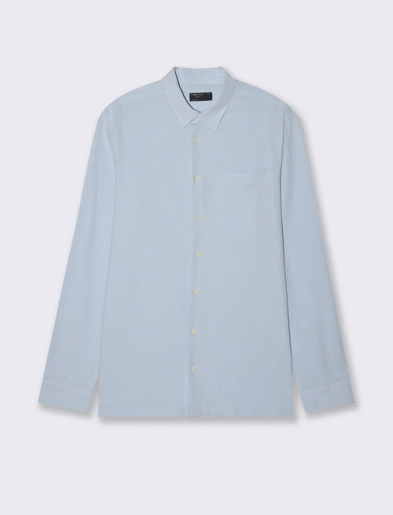 Camicia in cotone comfort da uomo - Celeste polvere