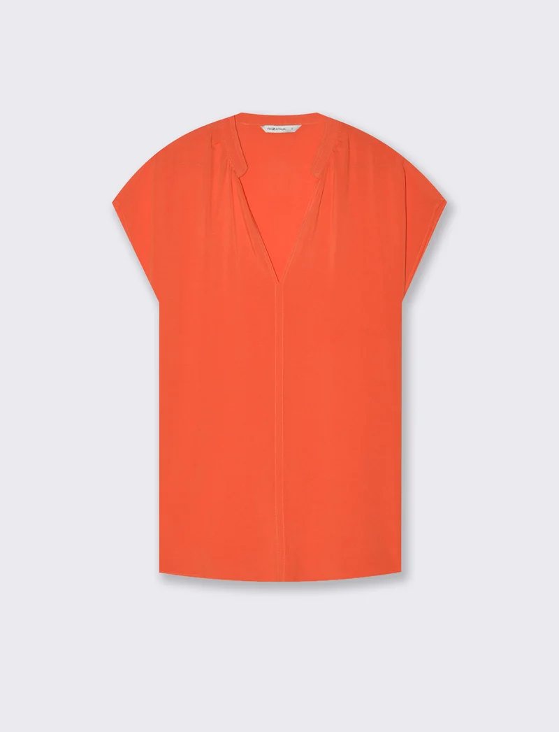 Casacca con scollo a v da donna - Arancio