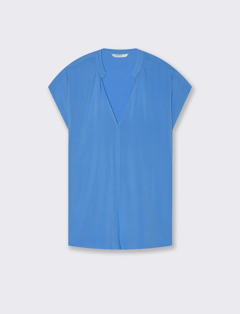 Casacca con scollo a v da donna - Bluette