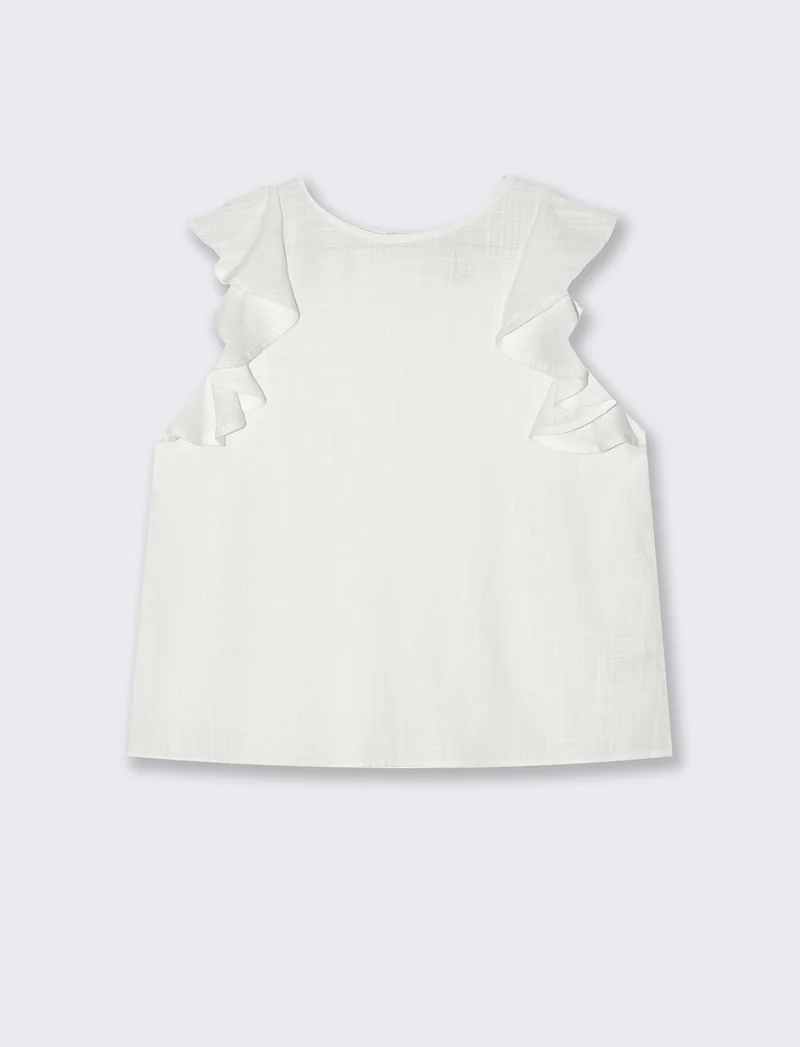 Top con rouches da donna - Bianco