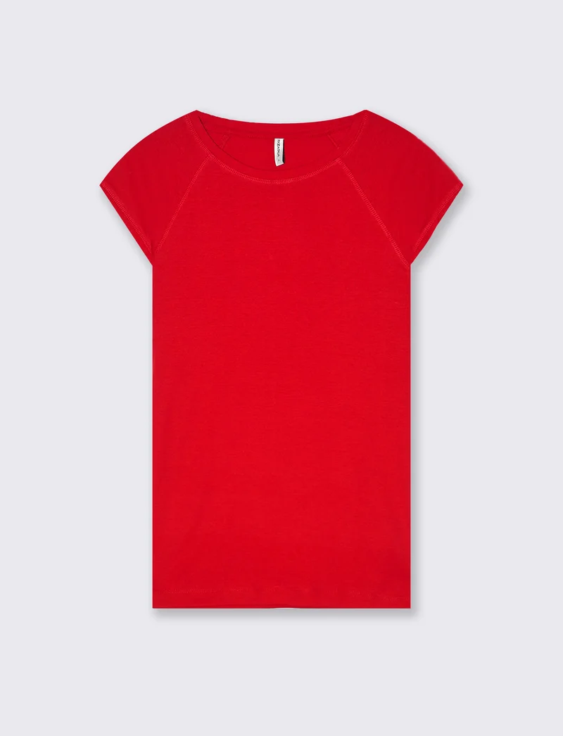 T-shirt basica da donna - Rosso scarlatto