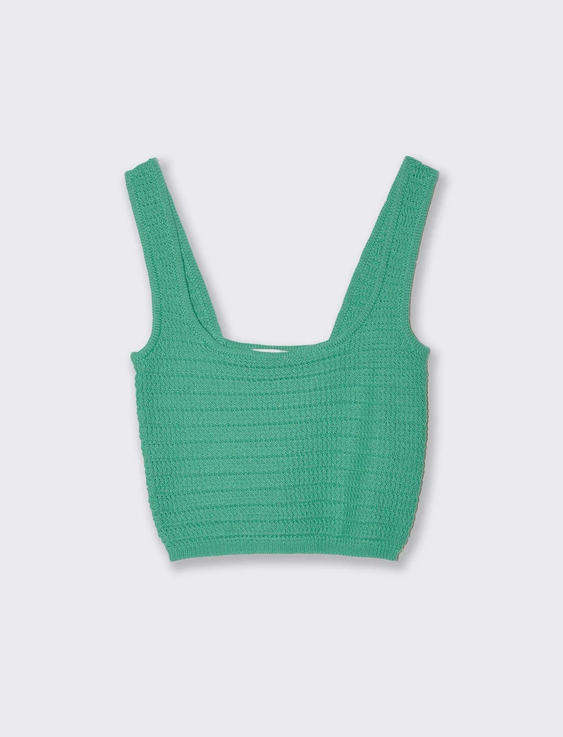 Top crochet da donna - Verde smeraldo