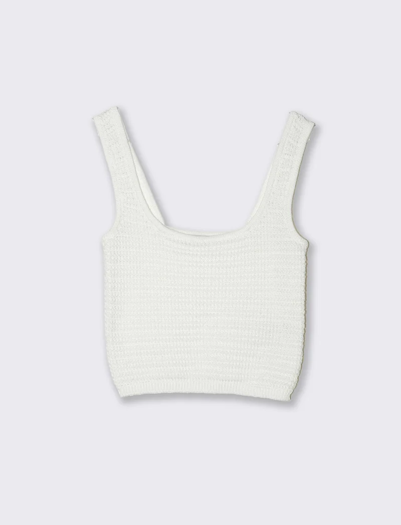 Top crochet da donna - Avorio