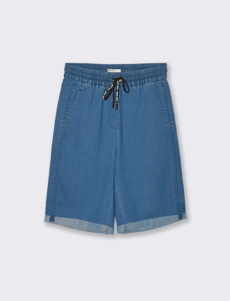 Bermuda con risvolto da donna - Denim