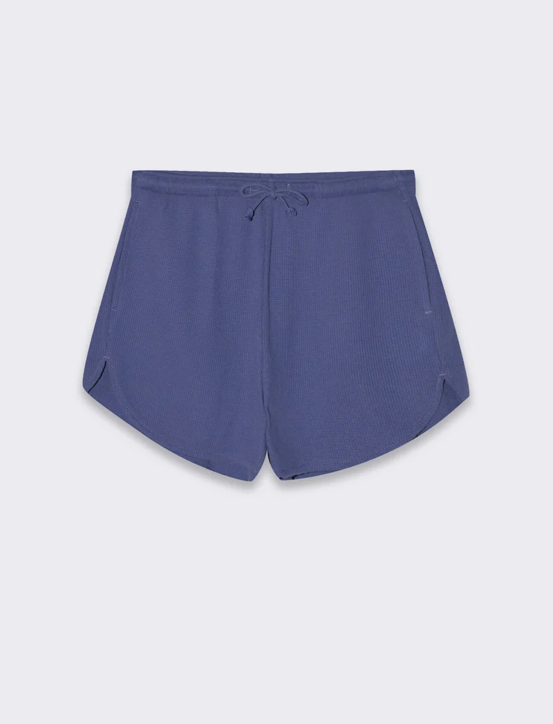 Short con elastico in vita da donna - Mirtillo