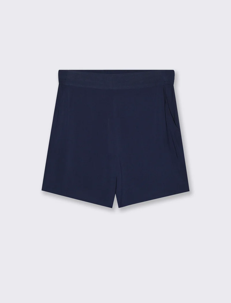 Short con elastico in vita da donna - Blu