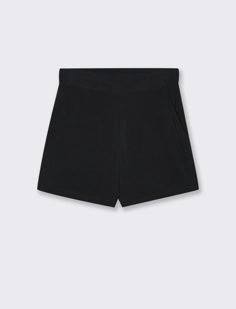 Short con elastico in vita da donna - Nero