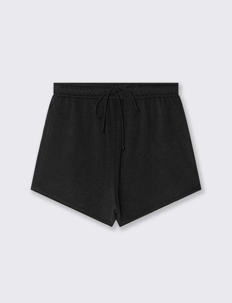 Short con coulisse da donna - Nero