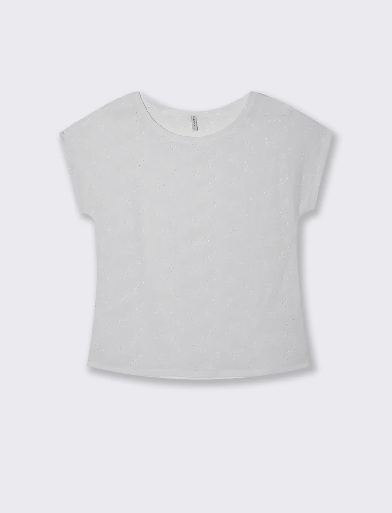 T-shirt in pizzo da donna - Bianco