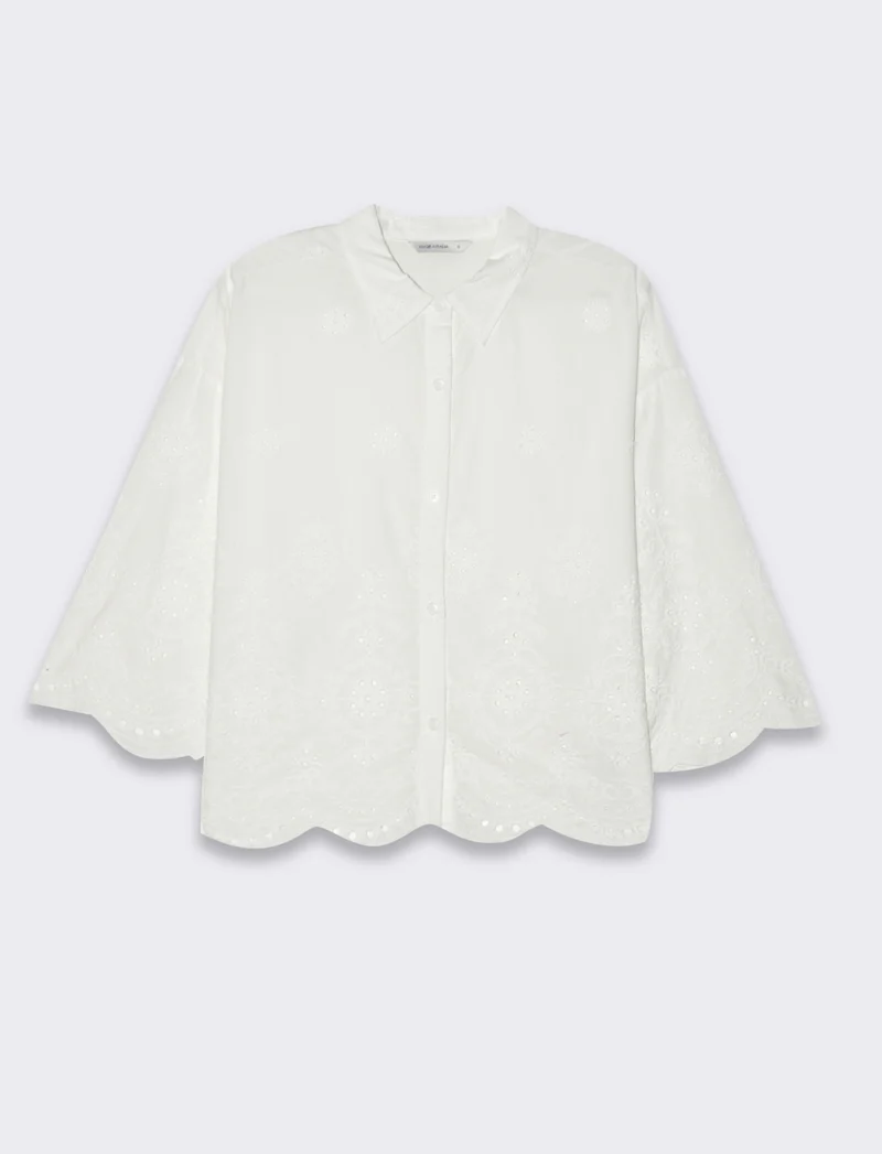 Camicia in pizzo da donna - Bianco