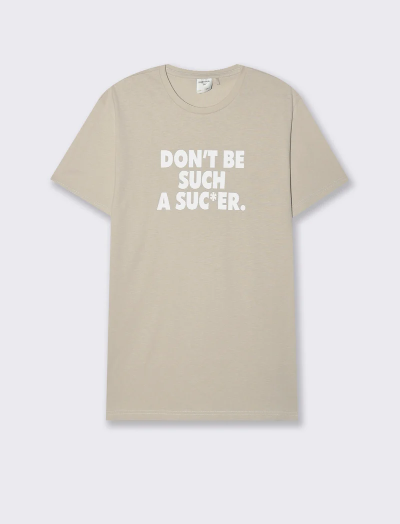 T-shirt in cotone con stampa regular fit da uomo - Grigio ghiaccio