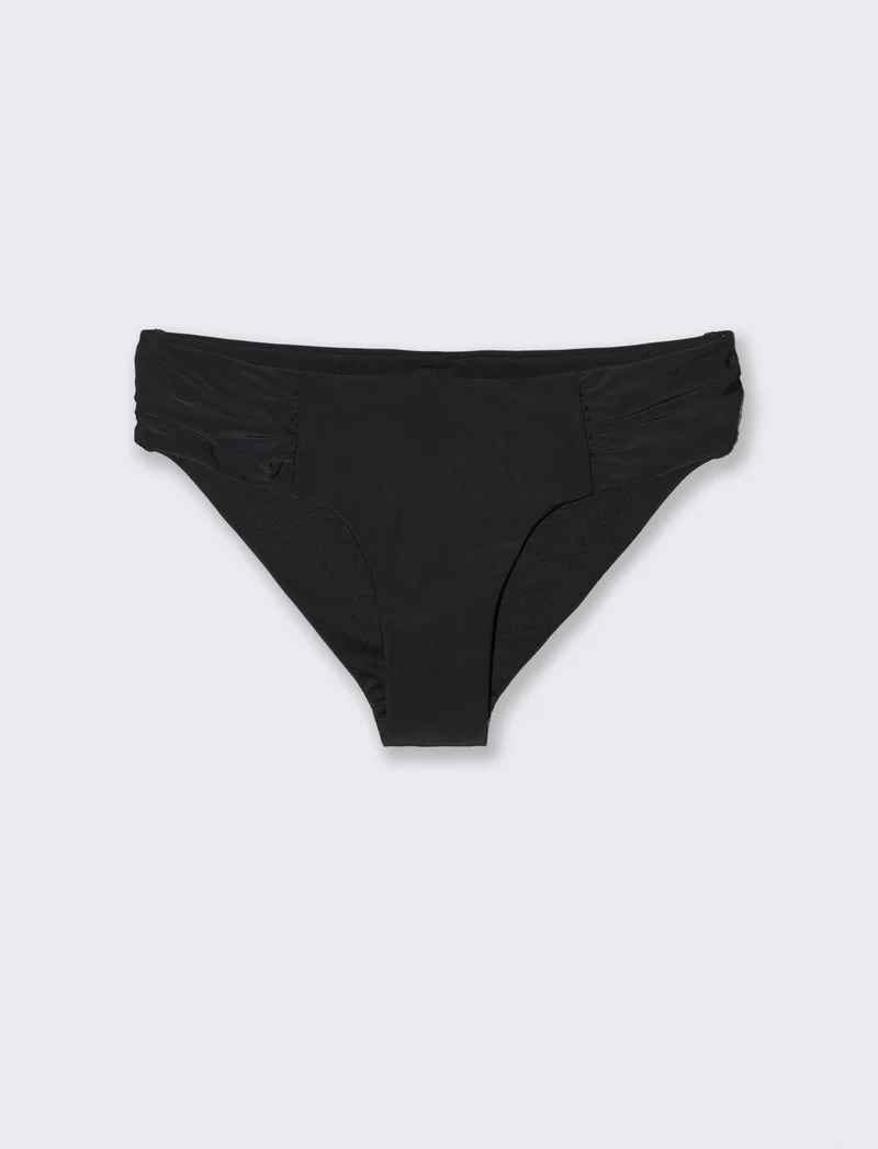 Slip mare donna vita alta con goffratura - Nero