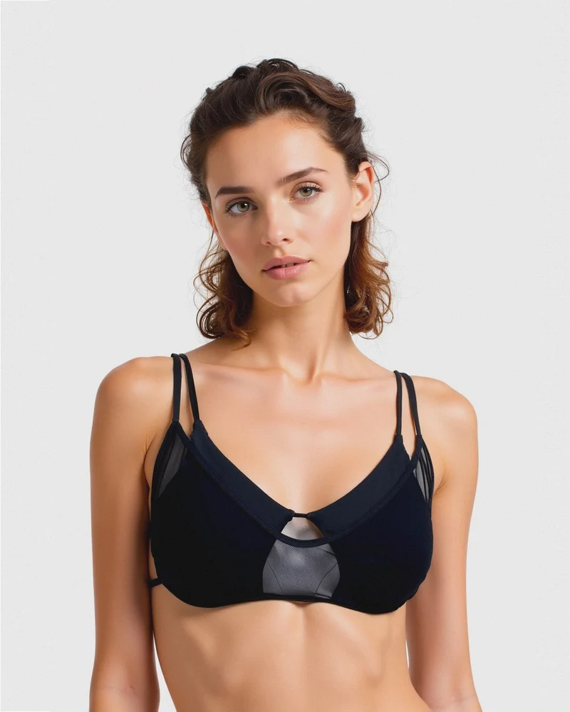 Reggiseno mare donna top brassiere - Nero