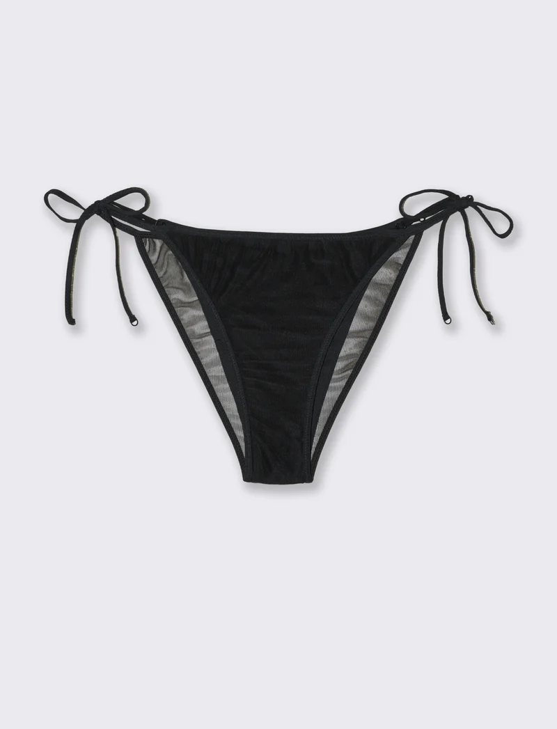 Slip mare donna con tulle - Nero