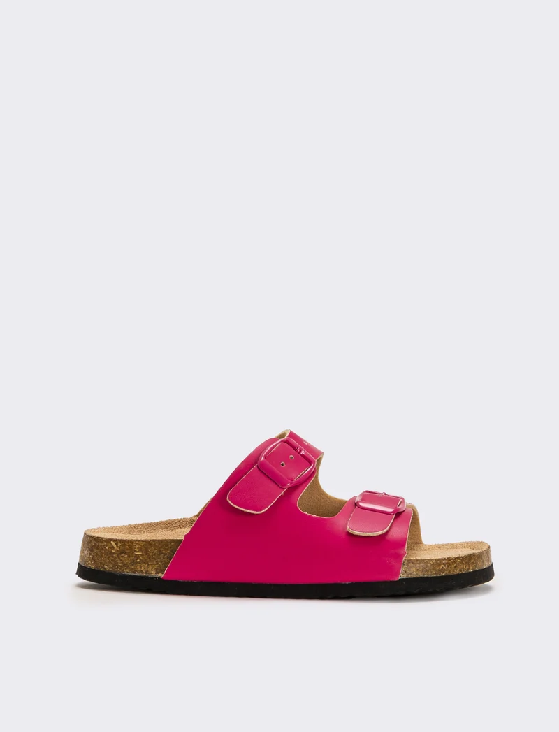 Sandalo con doppia fibbia da bambina - Fuxia