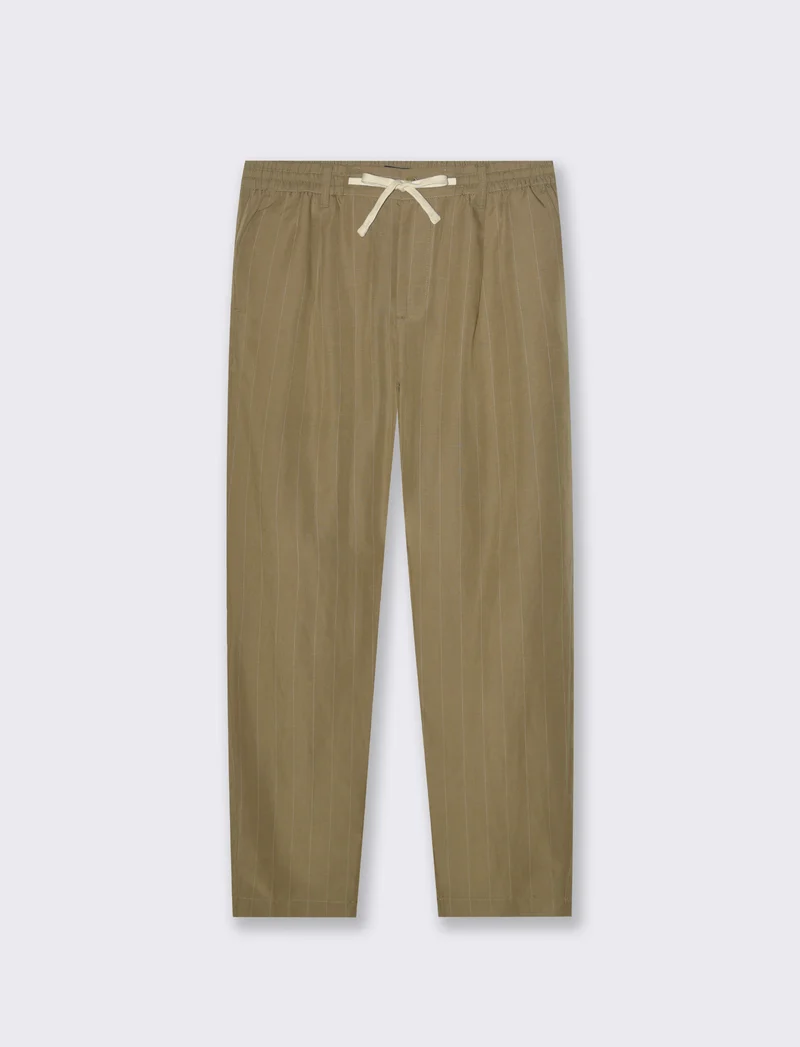 Pantaloni chino joggera righe da uomo - Verde salvia