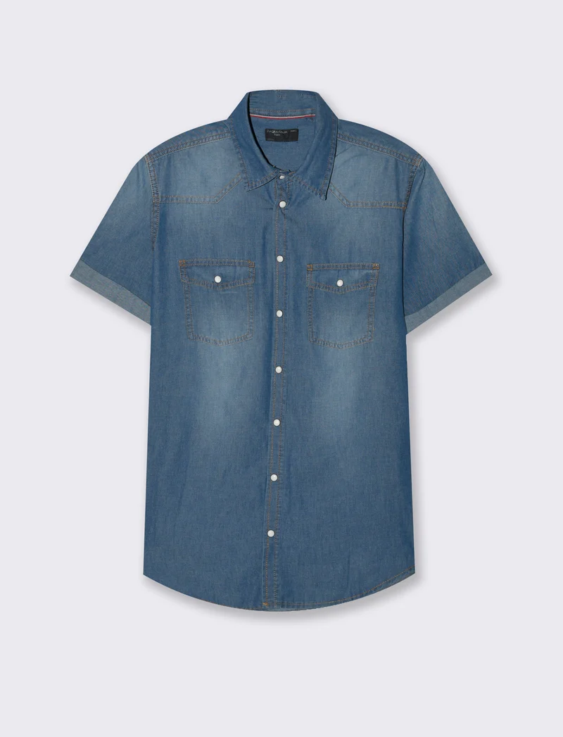 Camicia in denim leggero da uomo - Denim