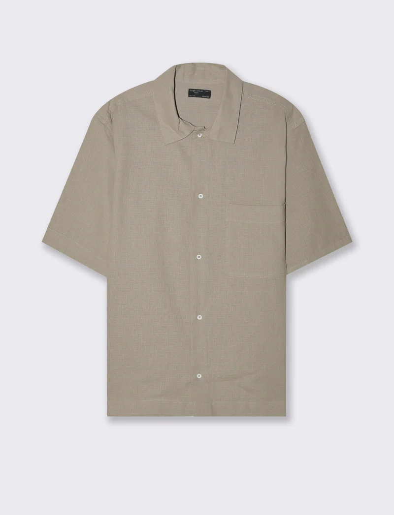 Camicia in tessuto armaturato da uomo - Verde salvia