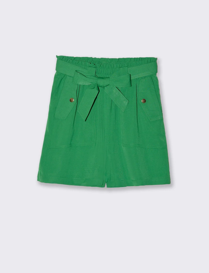 Short con cintura da donna - Verde prato