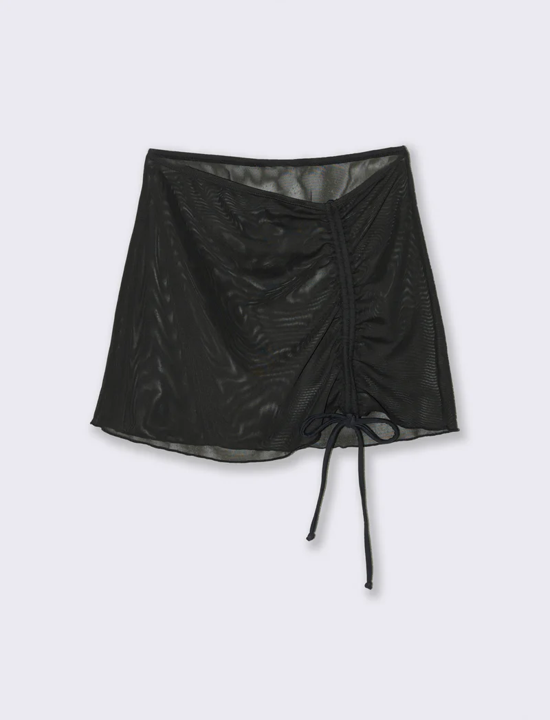 Copricostume mare donna gonna microrete - Nero
