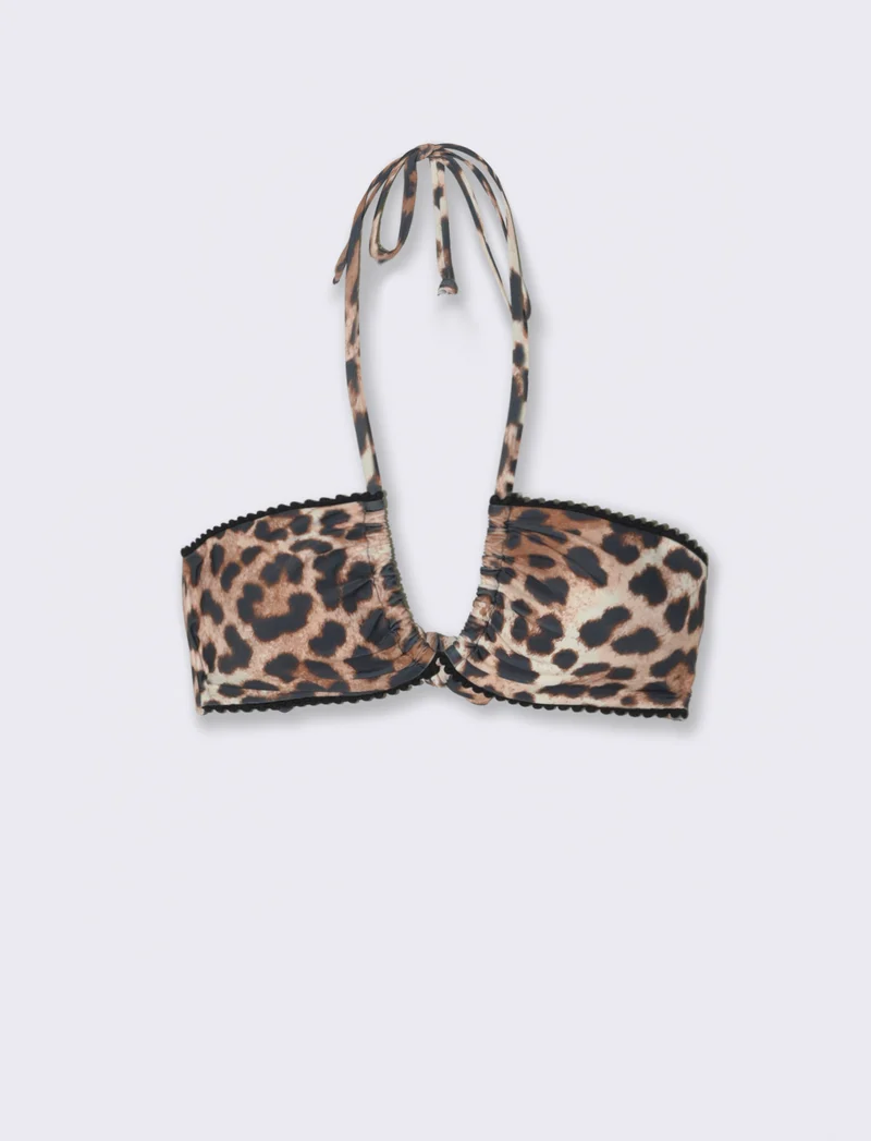 Reggiseno mare donna fascia capovolta - Leopardato