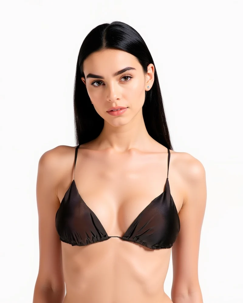 Reggiseno triangolo liscio - Marrone