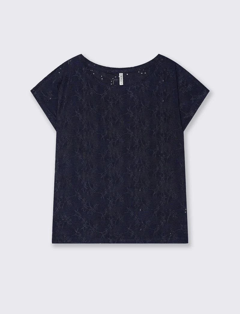 T-shirt in pizzo da donna - Blu