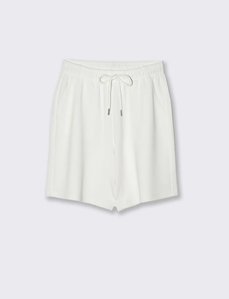 Bermuda con coulisse da donna - Bianco