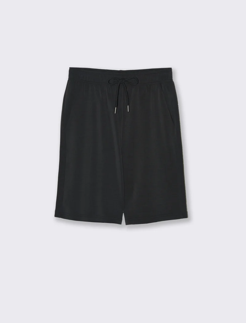 Bermuda con coulisse da donna - Nero
