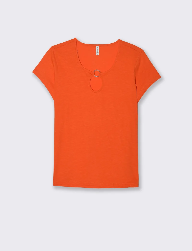 T-shirt con anello da donna - Arancio