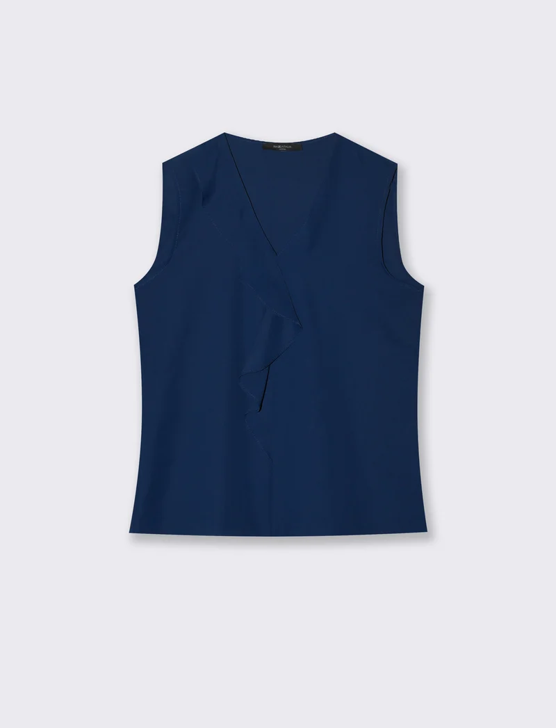 Top con rouches sul davanti - Blu