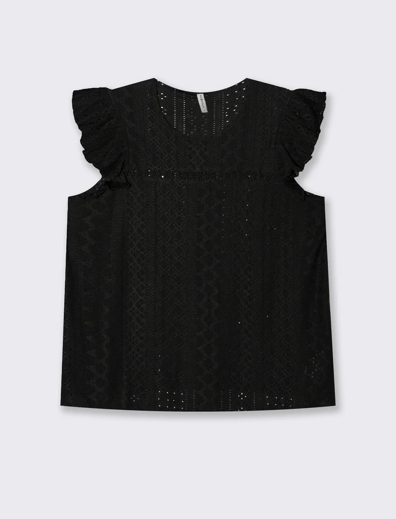 Top in pizzo da donna - Nero
